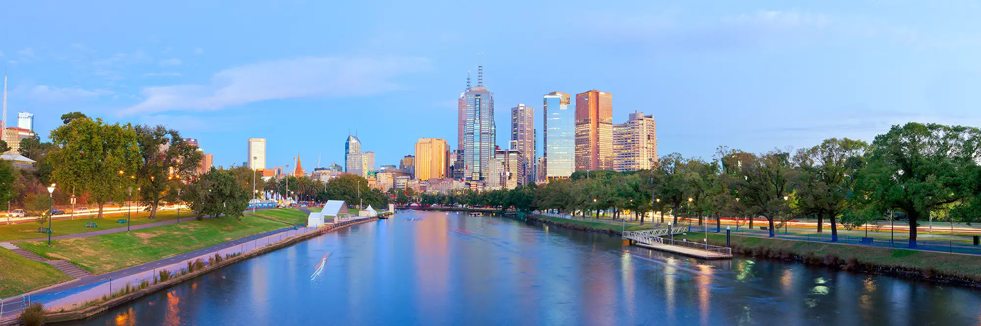 Melbourne City Panoramic Photos - Yarra River Rowers