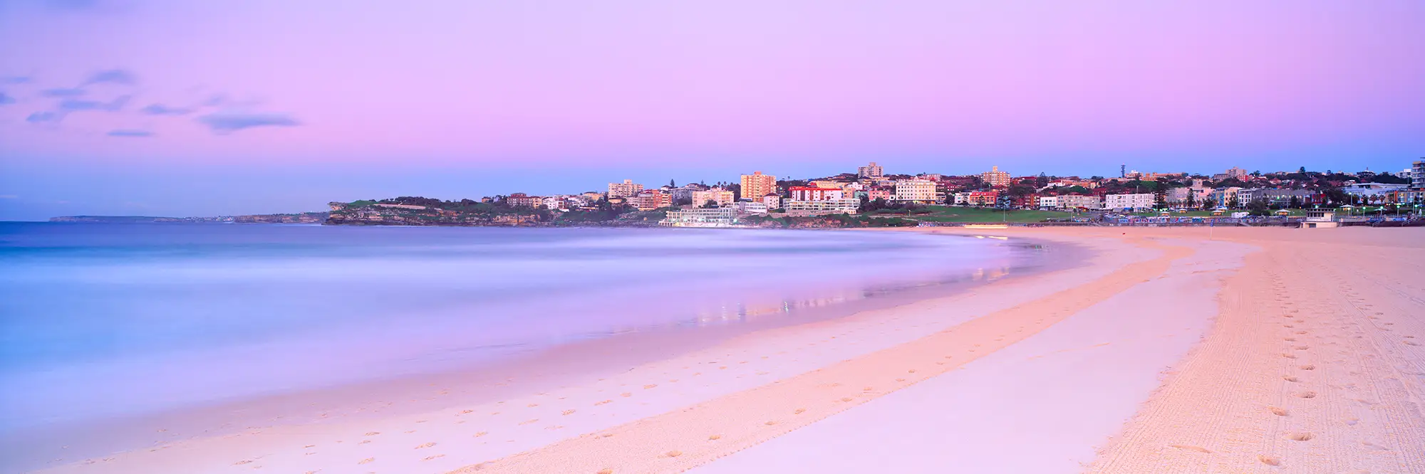 Bondi Beach Pink Pre Dawn Sunrise Panoramic Photos