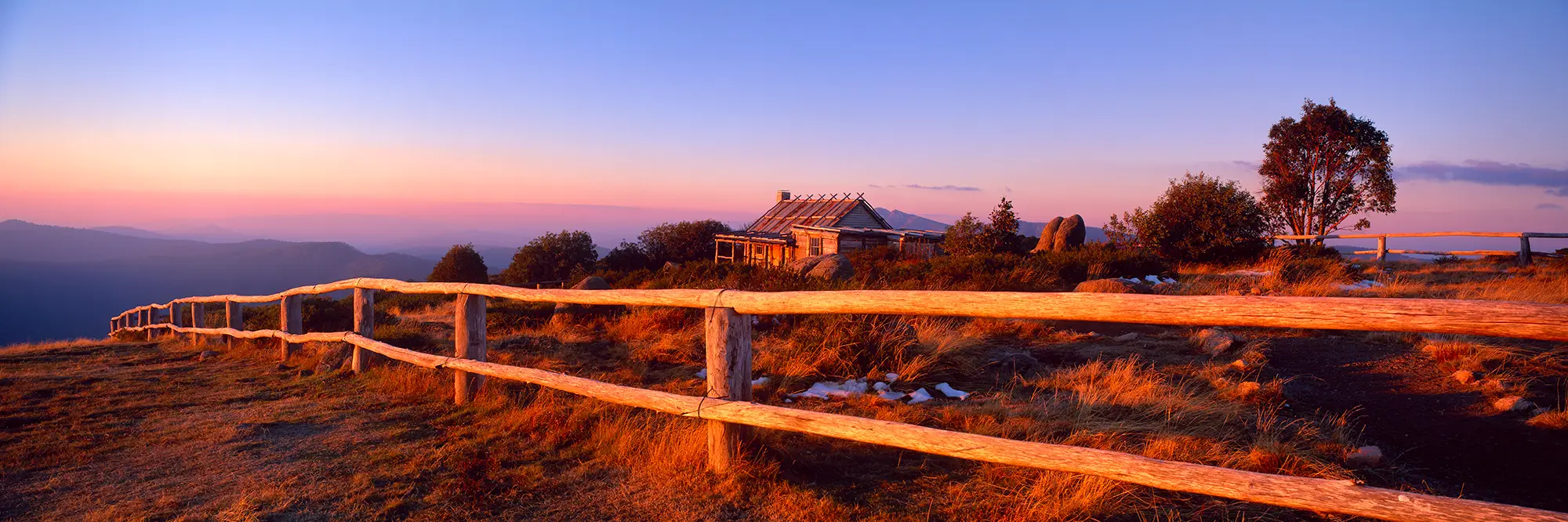Craigs Hut Sunset Panoramic Landscape Framed Photos
