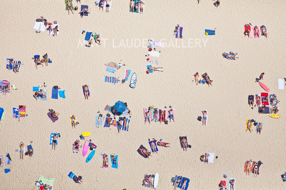 Bondi Beach Sunbakers, Landscape Aerial Photography Images