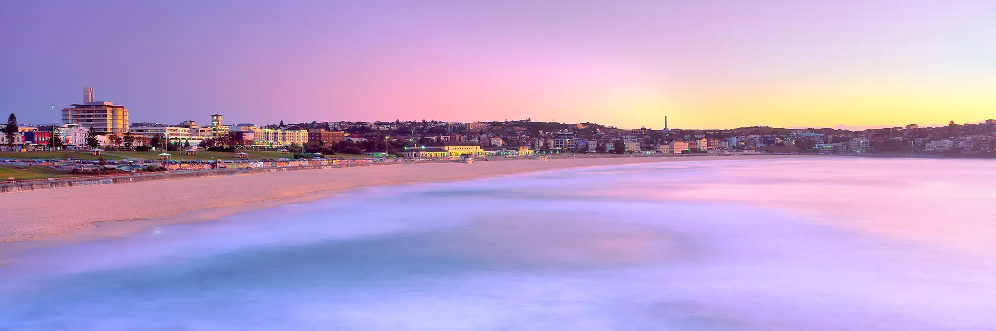 Bondi Beach Dawn Panoramic Landscape Fine Art Framed Prints