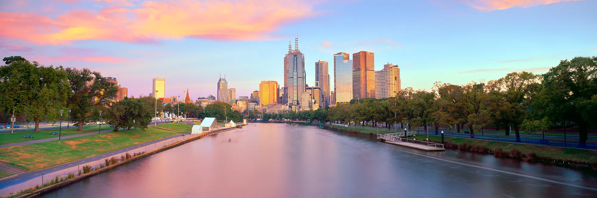 Melbourne City Sunrise Yarra River Photo