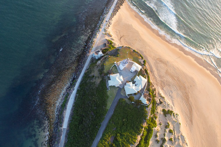 Nobbys Beach Lighthouse Landscape Aerial Photos