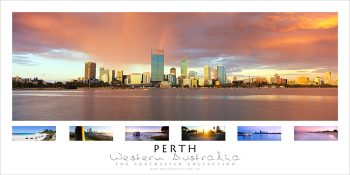 Perth Community Posters Perth City Landscape Poster Sunset Storm Print Thick Paper