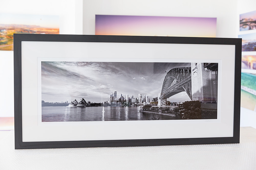 Sydney Harbour Black and White Photo - 30 inch wide panoramic - Black ...