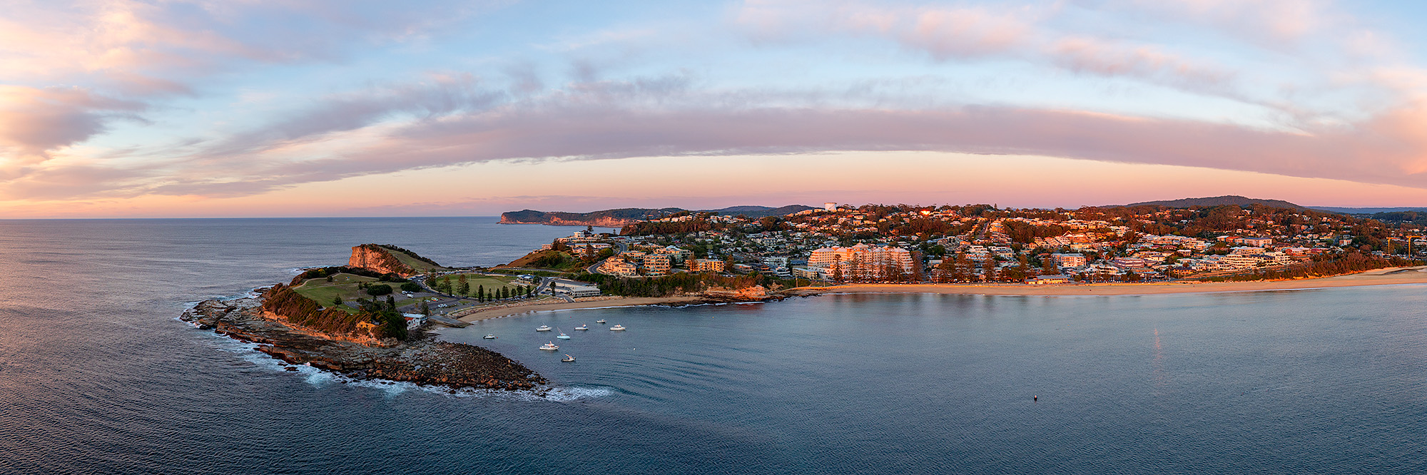 Terrigal The Haven Aerial Sunrise Panoramic Images