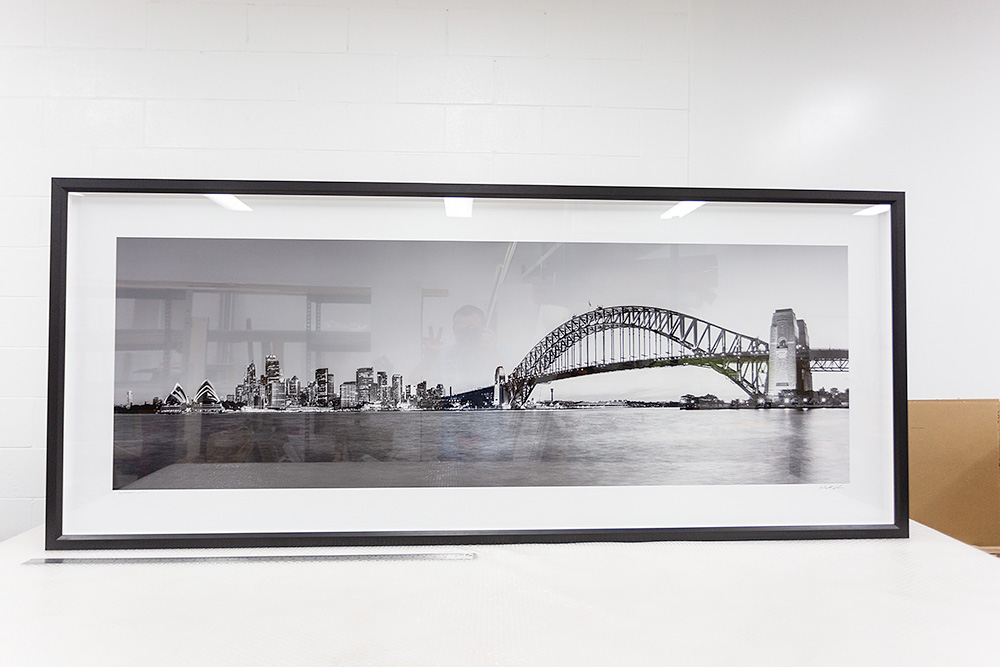 Sydney City - 75 inch wide framed photo - Recessed Frame in Black