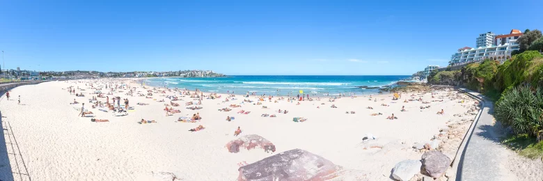 Bondi Beach Summer Panoramic Landscape Framed Photos | Canvas Art Prints