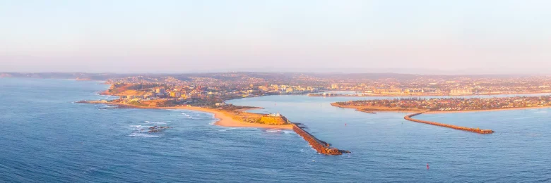 Newcastle Aerial Panoramic Landscape Framed Photos | Canvas Art